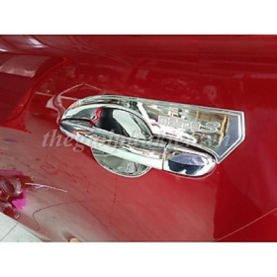 Bộ ốp tay nắm cửa xe Mazda 3 mạ Crom - Tặng miếng dán trong suốt chống xước hõm cửa