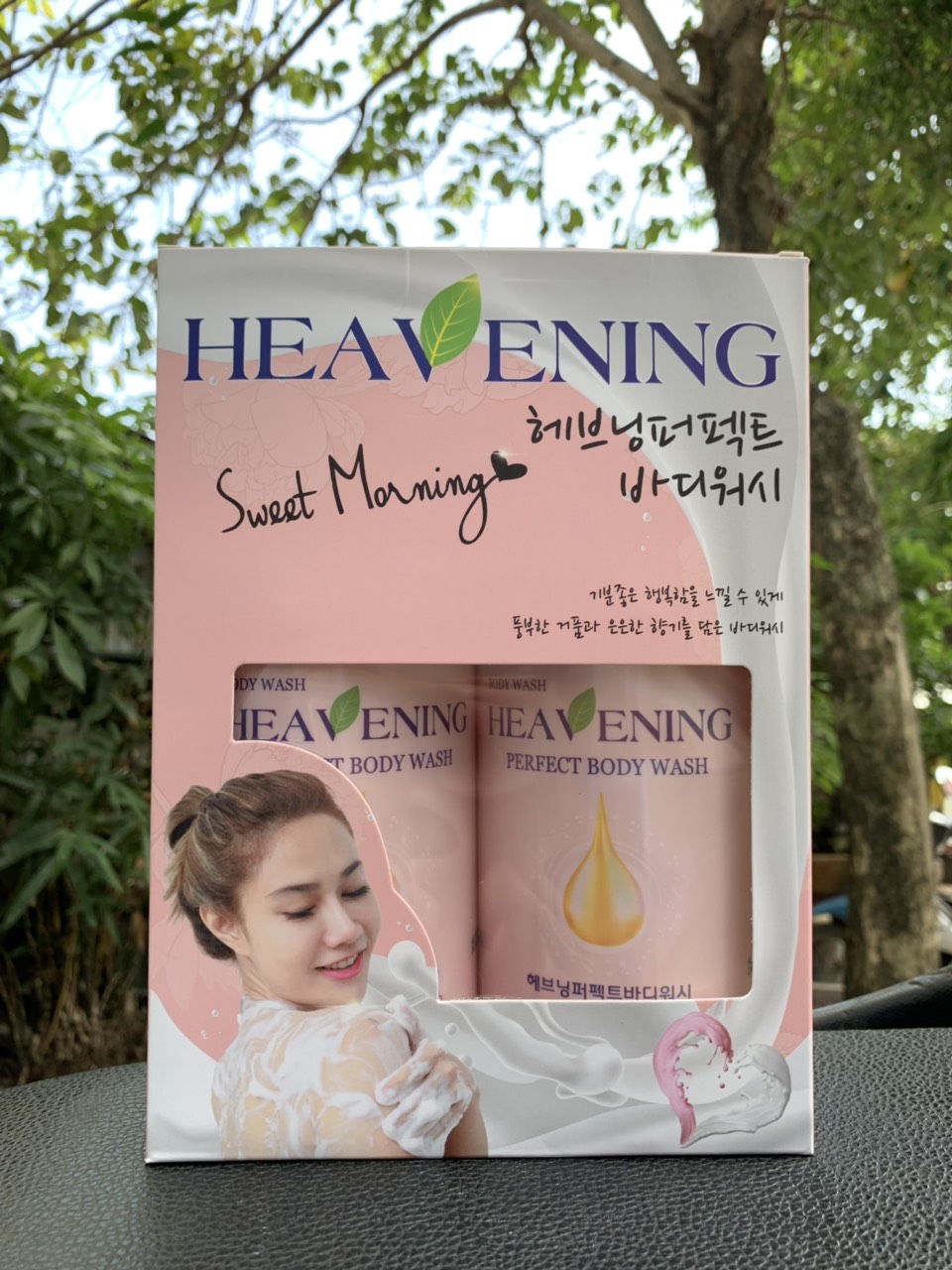 Bộ 01 Dầu Gội & 01 Dầu Xả chăm sóc tóc cao cấp, suôn mượt + 01 Sữa tắm dưỡng ẩm, làm trắng da toàn thân Hàn Quốc Heavening Perfect 750ml - Nhập khẩu Hàn Quốc