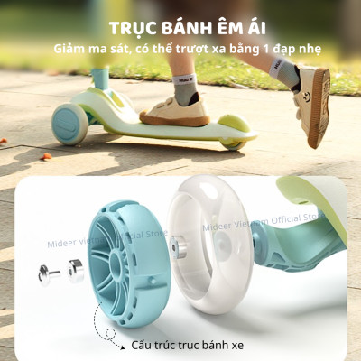 Xe Trượt Scooter Mideer Cao Cấp  gấp gọn có ghế ngồi cho bé