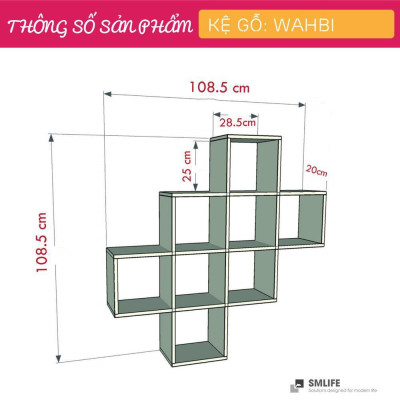Kệ gỗ trưng bày kiểu dáng nhỏ gọn SMLIFE Wahbi