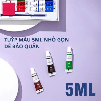 Màu Acrylic tuýp mini chuyên nghiệp - 5ml/tuýp - Vẽ vải / Vẽ quần áo / Vẽ giày - 12 màu