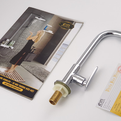 Vòi rửa chén lạnh Đồng mạ Chrome Eurolife EL-RC04 (Trắng bạc)