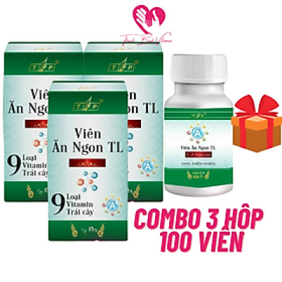 [Combo 3 Hộp] VIÊN ĂN NGON TL 100 VIÊN , HỖ TRỢ TĂNG CÂN, ĂN NGON, NGỦ NGON CHÍNH HÃNG