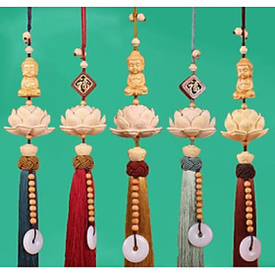 Khánh Liên Hoa Trang Trí Xe Hơi , Dây Treo Sen Gỗ Hoàng Dương Trang Trí Ô Tô