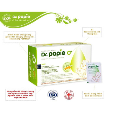 Combo 2 Hộp - 60 Gạc Rơ Lưỡi, Vệ Sinh Răng Miệng Cho Bé - DR.PAPIE