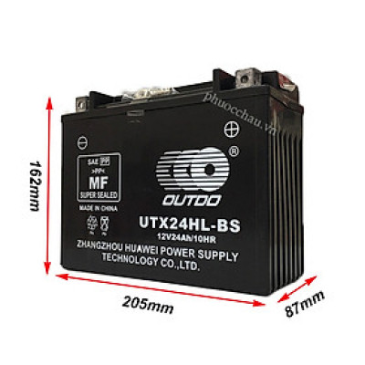 Bình Ắc Quy Xe Moto Phân Khối Lớn OUTDO UTX24HL-BS (12V - 21AH)