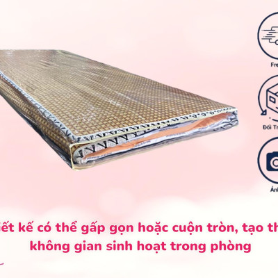 Chiếu Điều Hòa Sợi Mây Tổng Hợp Có Lớp Mút Foam Dày 3cm Đủ Size Thoáng Mát Và Êm Ái