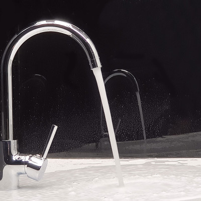 Vòi rửa  chén nóng lạnh Đồng mạ Chrome Eurolife EL-KM01 (Trắng bạc)