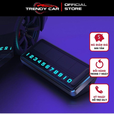 Bảng Số Điện Thoại Pin Sạc Năng Lượng Mặt Trời Phát Sáng Ban Đêm Dừng Đỗ Xe Toyota Vios, Hyundai, Kia, Peugeot, Honda
