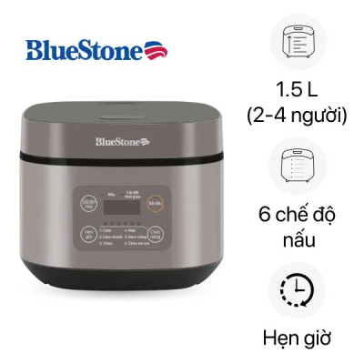 Nồi cơm điện tử BlueStone RCB-5946 - Dung tích 1.5 lít - 7 chế độ nấu - Hàng chính hãng
