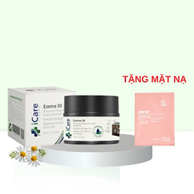 Kem Ezema 50 iCare Pharma Hỗ Trợ Loại Bỏ Nấm Da Đầu Bong Tróc Vảy Trắng, Tặng mặt nạ ngẫu nhiên
