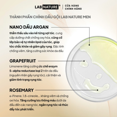 Dầu gội Lab Nature Men Hair-loss 260g - Công nghệ Nano Giảm Rụng Tóc 10 Lần