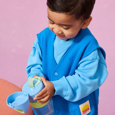 Bình Uống Nước Tommee Tippee On The Go Straw 500ml – Cho Bé Từ 18 Tháng, Xanh Dương