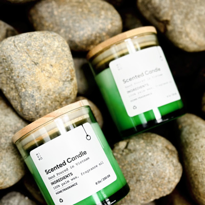 Nến thủy tinh ombre xanh lá 230g