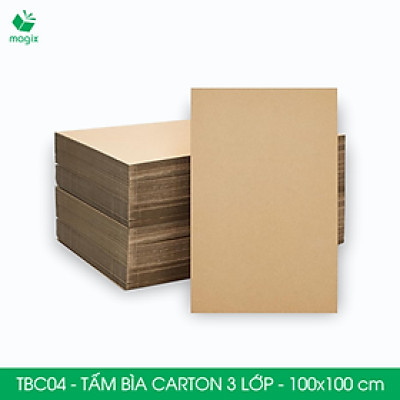 TBC04 - 100x100 cm - 5 tấm bìa carton 3 lớp nguyên tấm cứng cáp, bìa gói hàng, bìa mô hình