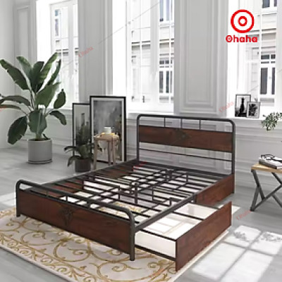 [ Miễn phí giao hàng và lắp đặt tại TP.HCM] Giường ngủ sắt hiện đại Ohaha - GS007