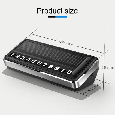 Bảng Số Điện Thoại Pin Sạc Năng Lượng Mặt Trời Phát Sáng Ban Đêm Dừng Đỗ Xe Toyota Vios, Hyundai, Kia, Peugeot, Honda