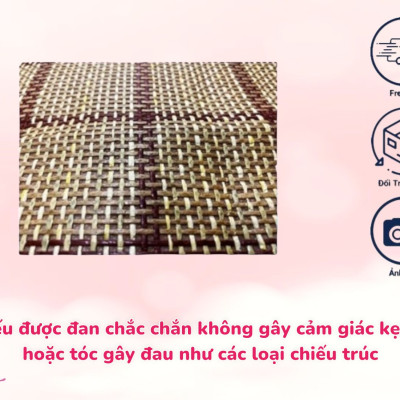Chiếu Điều Hòa Sợi Mây Tổng Hợp Có Lớp Mút Foam Dày 3cm Đủ Size Thoáng Mát Và Êm Ái