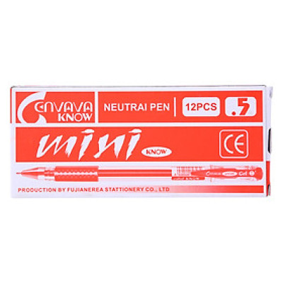 Hộp 12 Cây Viết Nước Mini Envava - Mực Đỏ