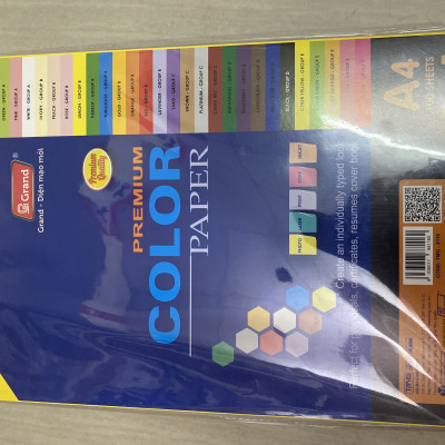 Bìa Giấy Đậm A4 5 Màu (100 Tờ)