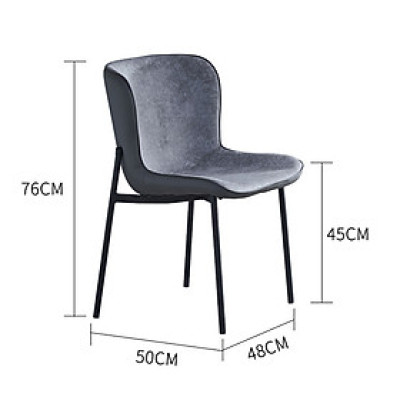 Ghế bàn ăn bọc lưng giả da nệm ngồi vải caro chân sắt 