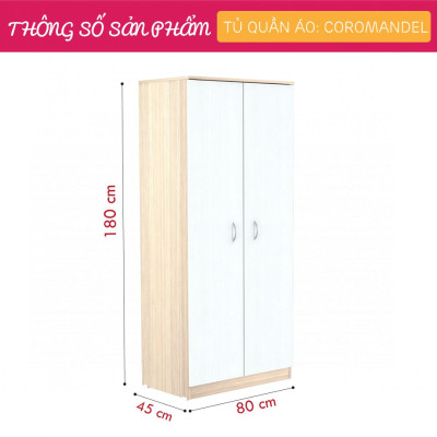 Tủ quần áo 2 cánh SMLIFE Coromandel