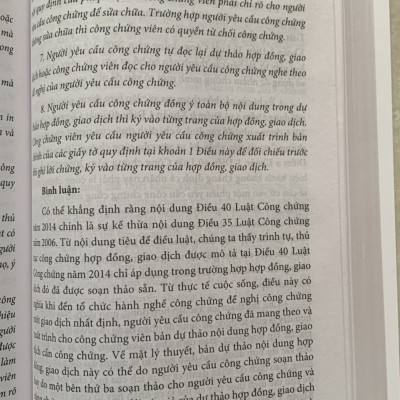 Bình Luận Luật Công Chứng Năm 2014 