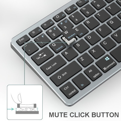 Bàn phím không dây mini W159 - pin sạc - đa kết nối bluetooth 5.0 + 3.0 + Usb wireless 2.4G hàng nhập khẩu