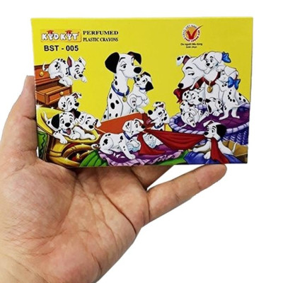 Viết Sáp Màu Chó Đốm BS-005 (12 Màu) - Mẫu Bao Bìa Màu Vàng