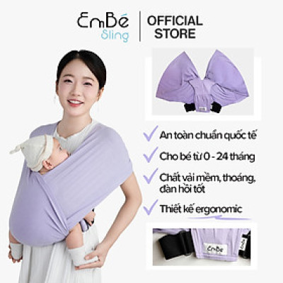 [Cao Cấp - Màu Lavender] Địu Vải Em Bé Sling Baby Sling Flex/Flex Plus Dễ Địu Êm Vai An Toàn Cho Bé 0–24 Tháng