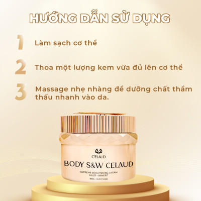 Combo 2 kem dưỡng trắng da body cấp ẩm và làm dịu da Body S&W Celaud