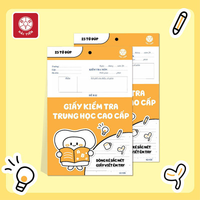 Giấy kiểm tra dòng kẻ ngang Hải Tiến 2029 dùng cho  học sinh cấp 2, 3 (25 tờ đúp)