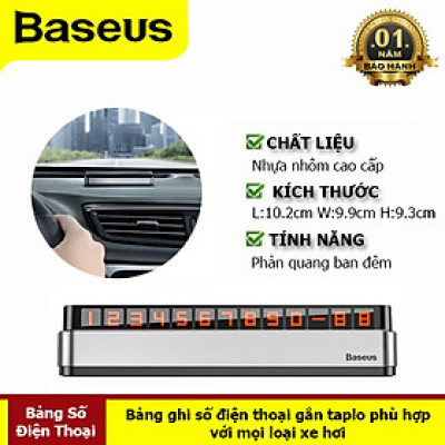 Bảng Điện Thoại Đặt Táp Lô Khi Đỗ Xe Có Phản Quang Thiết Kế Sang Trọng Chính Hãng Baseus