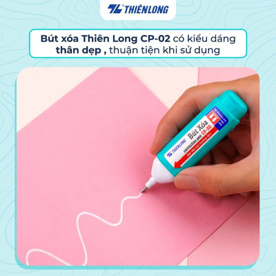 Bút xóa nước 12ml Thiên Long CP-02 xóa sạch, nhanh khô, an toàn sử dụng, thuận tiện học sinh, sinh viên, văn phòng