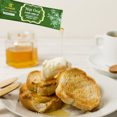 Mật ong Quất gừng sả HONECO 15 gói x 15g