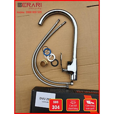 {CHÍNH HÃNG} Vòi đồng mạ crom bóng cao cấp, hai đường nước nóng lạnh mã DVU292 thương hiệu GERARI