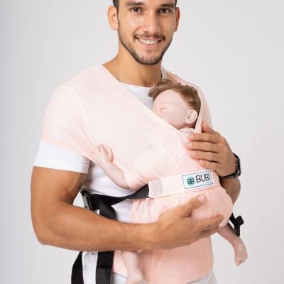 Địu vải BUBI Gen 3 - LƯỚI THOÁNG KHÍ - HỒNG PASTEL