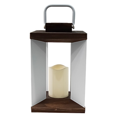 Đèn Lồng Sắt WOODY Màu Trắng W18xD18xH30Cm |Index Living Mall| Nội Thất Thái Lan