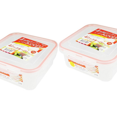 Combo 02 hộp thực phẩm vuông  inomata 700ml hàng nội địa Nhật Bản