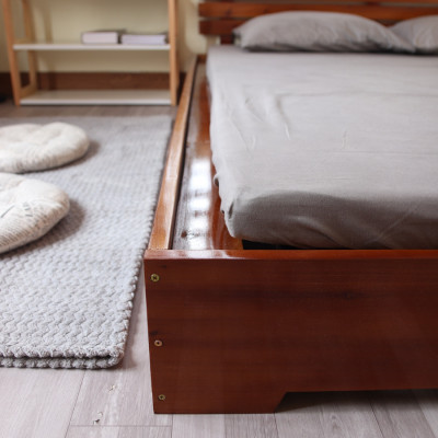 Giường ngủ gỗ CT12 Tundo màu vàng nâu