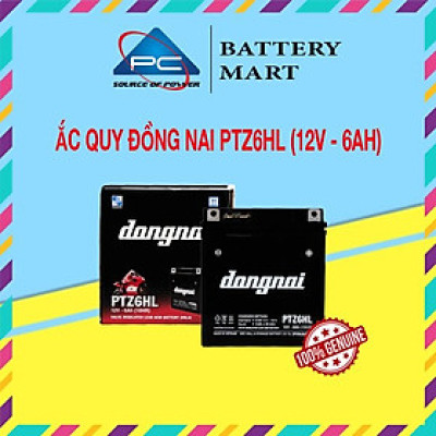 Ắc Quy Đồng Nai PTZ6HL 12V-6Ah cho xe máy Dream, Wave, Future, Sirius, Jupiter, Taurus, Mio