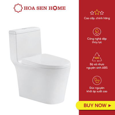 Bồn cầu một khối TUSLO LUXURY T011 chất liệu men cao cấp, nắp PP chống thấm - Hoa Sen Home - Hàng chính hãng - MIỄN PHÍ VẬN CHUYỂN