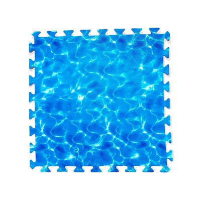 Bộ 4 tấm Thảm xốp lót sàn Thoại Tân Thành an toàn cho bé - hình sóng biển màu xanh dương - kích thước 1 tấm 60x60cm, độ dày khoảng 0,9 - 1cm