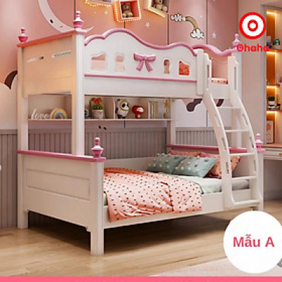 [Miễn phí lắp đặt & vận chuyển] Giường tầng trẻ em thông minh cao cấp 3 tầng có cầu trượt Ohaha - GTCC032