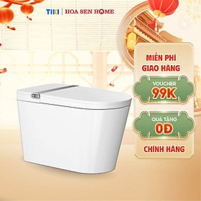 Bồn cầu thông minh TUSLO E002 Luxury lớp phủ men cao cấp, thiết kế bo tròn góc cạnh, công nghệ cảm biến hiện đại - Hoa Sen Home - Hàng chính hãng