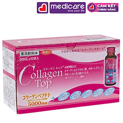 Nước uống SHINNIPPAI Collagen Top 5000mg Giúp Làm Đẹp Da hộp 10 lọ 50ml