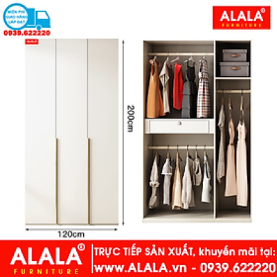 Tủ quần áo ALALA274 gỗ HMR chống nước - www.ALALA.vn - 0939.622220