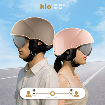 Mũ Bảo Hiểm Nửa Đầu Kio SafeStyle Go KN03K, Kính Âm Phủ Nano Chống Tia UV, Lớp Lót Kháng Khuẩn