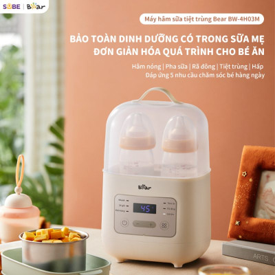 Máy hâm sữa tiệt trùng Bear BW-4H03M Hàng chính hãng