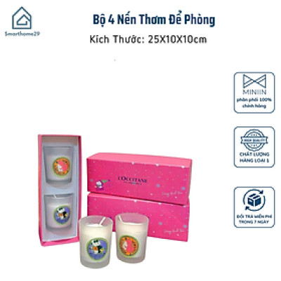 Bộ 4 Nến Thơm Để Phòng – Nến Thơm Cao Cấp, Nến Thư Giãn, Nến Trang Trí, Nến Thơm Quà Tặng Sang Trọng - HÀNG CHÍNH HÃNG MINIIN